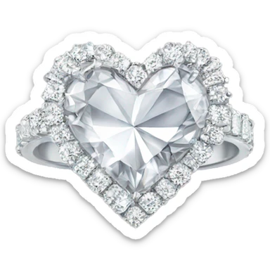 diamond sparkly heart ring sticker