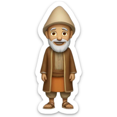 a frame with an old moroccan man standing sticker