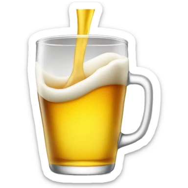 A beer is poured into a glass sticker