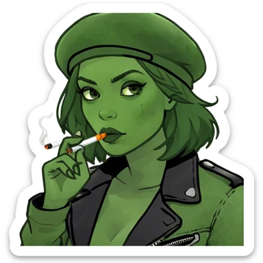Girl smoking  sticker
