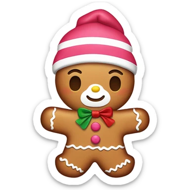 Hello kitty dressed as a gingerbread man  sticker