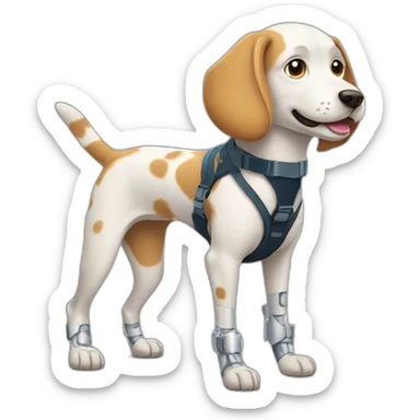 Dog with prosthetic leg  sticker