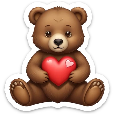 Bear with a heart sticker