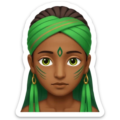 Indian person with green streaks around them sticker
