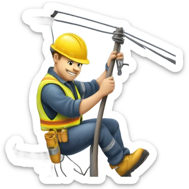 A lineman that’s working on power pole ￼ sticker