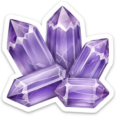 Pastel lavender banded Amethyst crystals sticker