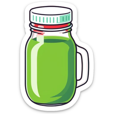 green detox smoothie in a mason jar sticker