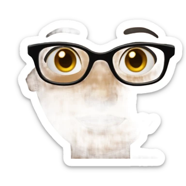 Brown mixed girl with curly black hair, brown skin, brown eyes, stud earrings and clear glasses  sticker