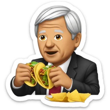 Andres Manuel Lopez Obrador eating tacos sticker