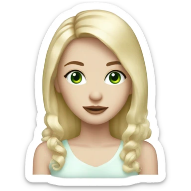 pretty girl with pale skin blonde hair green eyes sticker