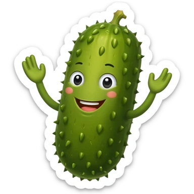 Smiling pickle sticker