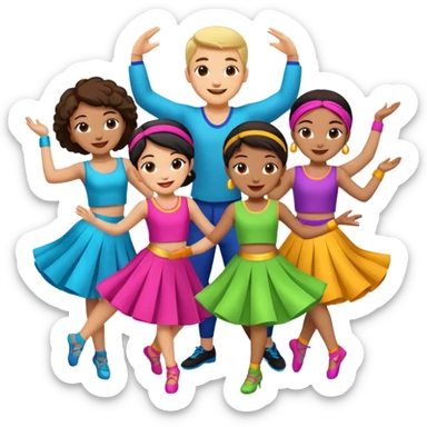 dancer sfrom different backgrounds  sticker