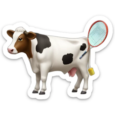 Vache qui fait du badminton sticker