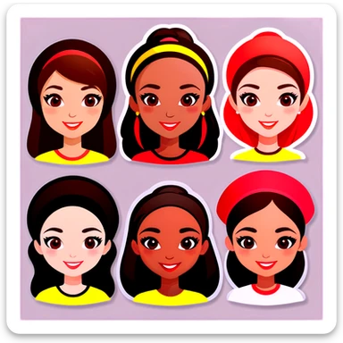 A group of women from every nationality  sticker