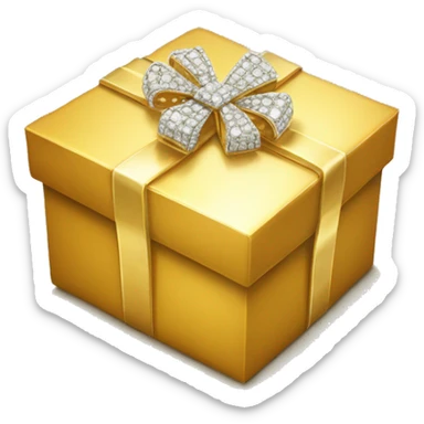 GIFTBOX Golden, with diamonds on it. sticker