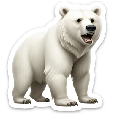 all white grizzly bear sticker