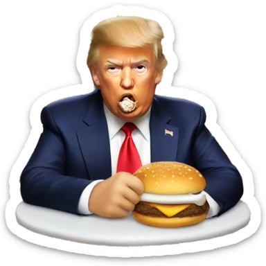 Donald trump eating McDonalds sticker