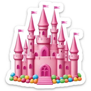 pink candy castle sticker