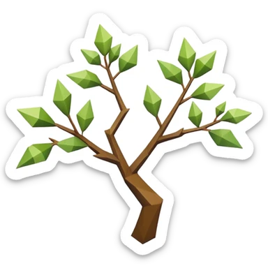 low poly branch white mystical  sticker