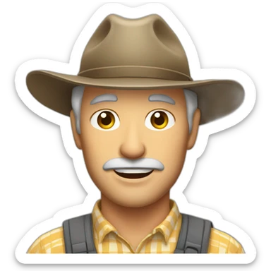 Mature and stable middle-aged handsome farmer sticker