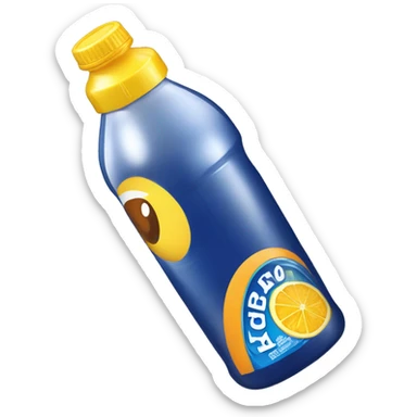 i need you to generate a emoji of one orangina little yellow plastic bottle sticker