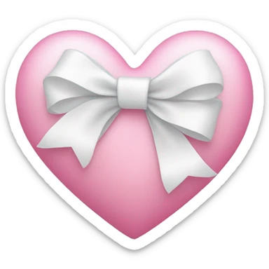 pink heart with white bow sticker