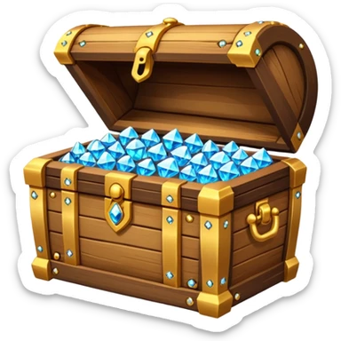 treasure chest with diamonds in it sticker
