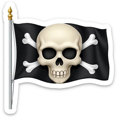 Russian Empire scull flag sticker