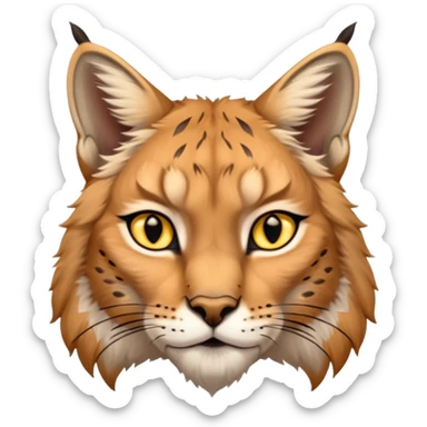 A high-resolution photo-realistic digital illustration of a majestic lynx, chest upward A high-resolution, photo-realistic digital illustration of a majestic young Eurasian lynx, shown from the shoulder upwards with markings sticker