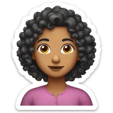 Curly haired south Asian girl sticker