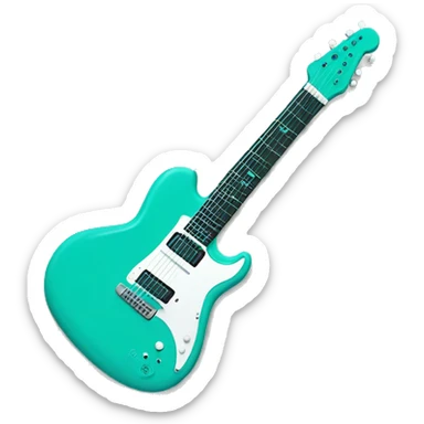 Turquoise guitar  sticker