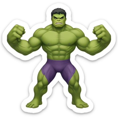 Hulk, green muscular superhero sticker