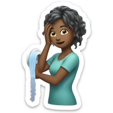 girl washing her hair  sticker