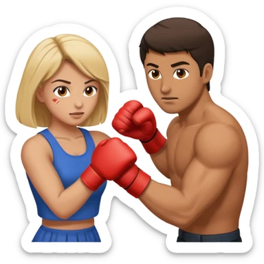 man punching a woman sticker