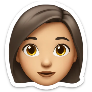 brune girl with big cheeks sticker