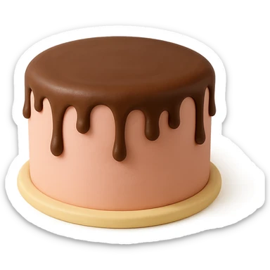 round fondant cake with chocolate drizzle sticker