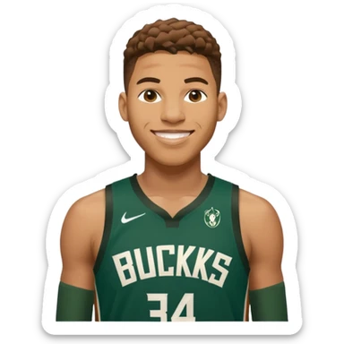 giannis smiling Milwaukee number 34 sticker