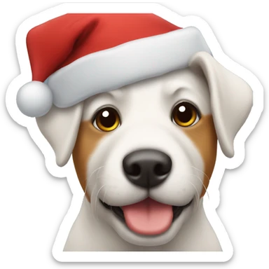 Dog in Christmas hat sticker