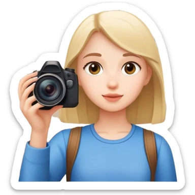 young girl tourist in a big church take a picture sticker