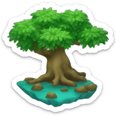 Río con arbolitos sticker