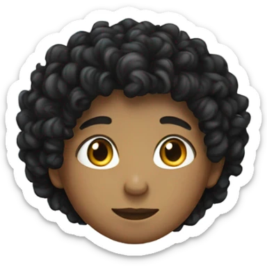 Black curly hair boy with black hair girl sticker