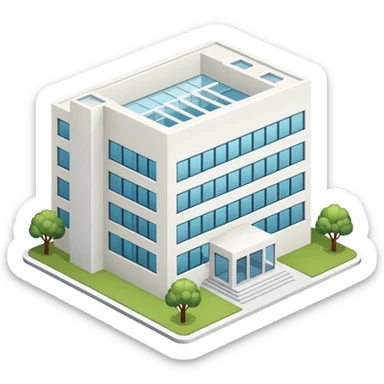 hospital isometric view building sticker