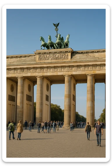 Brandenburg Gate, iconic German landmark, detailed and realistic sticker