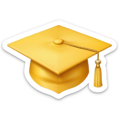 Light yellow graduation cap  sticker