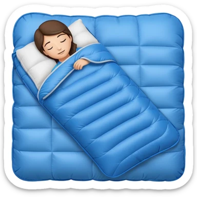 sleeping bag and pillow representing a sleepover sticker