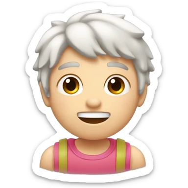 Cerdo melenudo con pulgar hacia arriba sticker