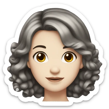 Girl coquette colored hair pale skin dark hair sticker