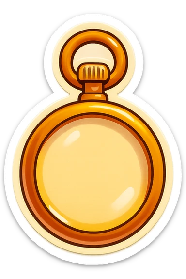 antique pocket watch, empty face, no hands or numbers, retro sticker style sticker