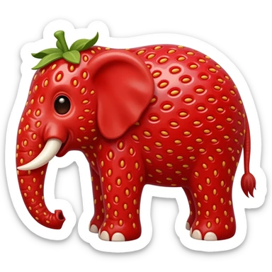 Strawberry elephant sticker