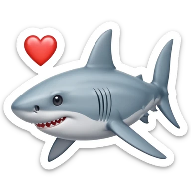 Tiburón con dos corazones en los ojos sticker